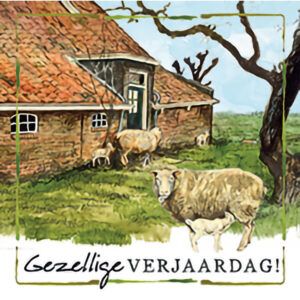 Kaart R. Poortvliet B Gezellige Verjaardag Schapen