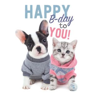 Kaart Myrna ENG Happy B Frech B & Kitten (v)