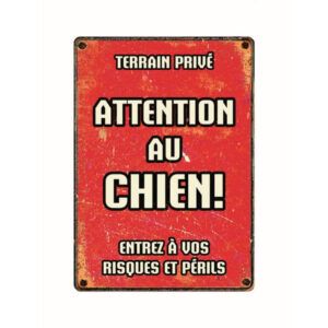 Panneau Métallique Chien Rouge
