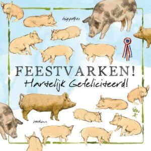Kaart R. Poortvliet Boerderij Feestvarken