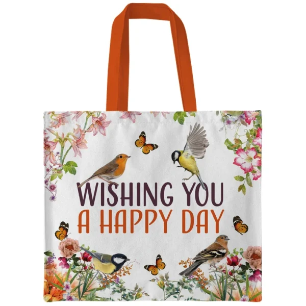 Canvas Tote Bag Happy Day Birds