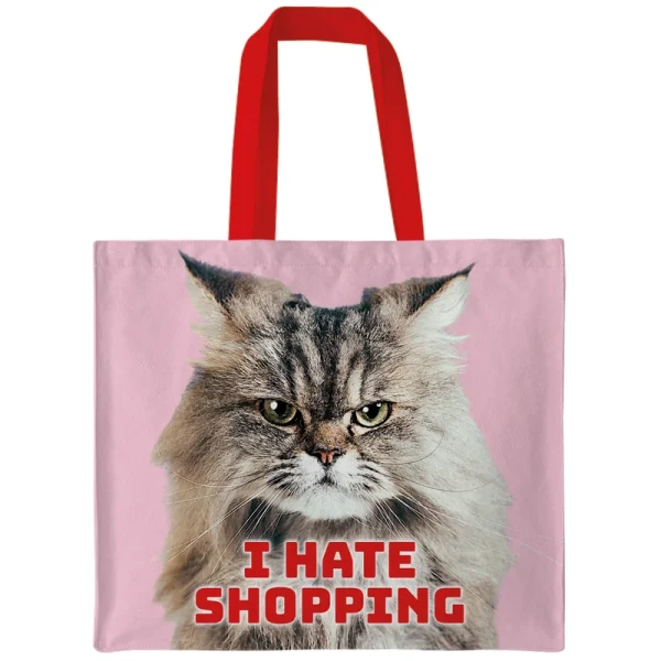 Canvas Tote Bag I Hate Shopping