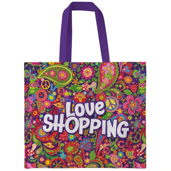 Canvas Tote Bag Love Shopping